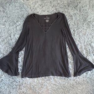 American Eagle Gray Long Sleeve Top